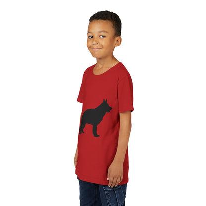 German Shepherd Silhouette Youth Unisex Short Sleeve Crewneck Tee