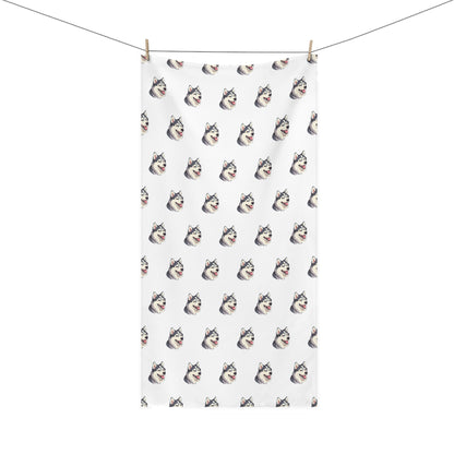 Malamute Head Mink-Cotton  Beach Towel