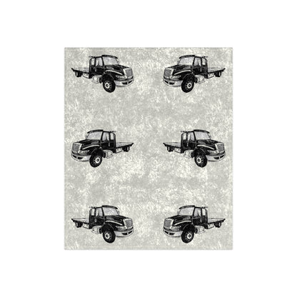Flatbed Tow Truck Crushed Velvet Blanket