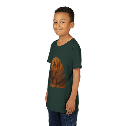 Bloodhound Head Youth Unisex Short Sleeve Crewneck Tee