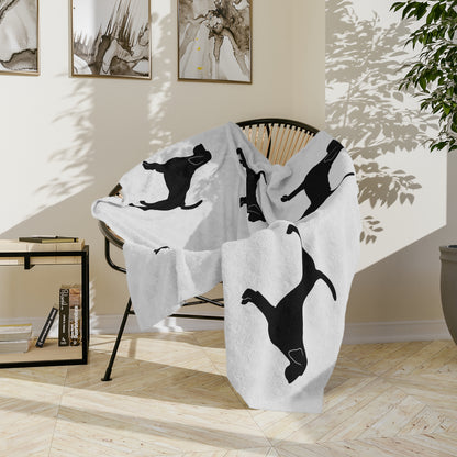 Bloodhound Silhouette Velveteen Microfiber Blanket