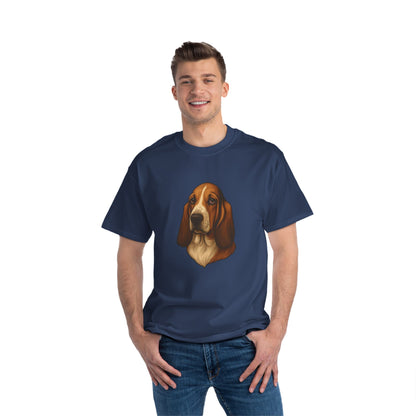 Basset Hound Head Men's Short-Sleeve Crewneck Tee