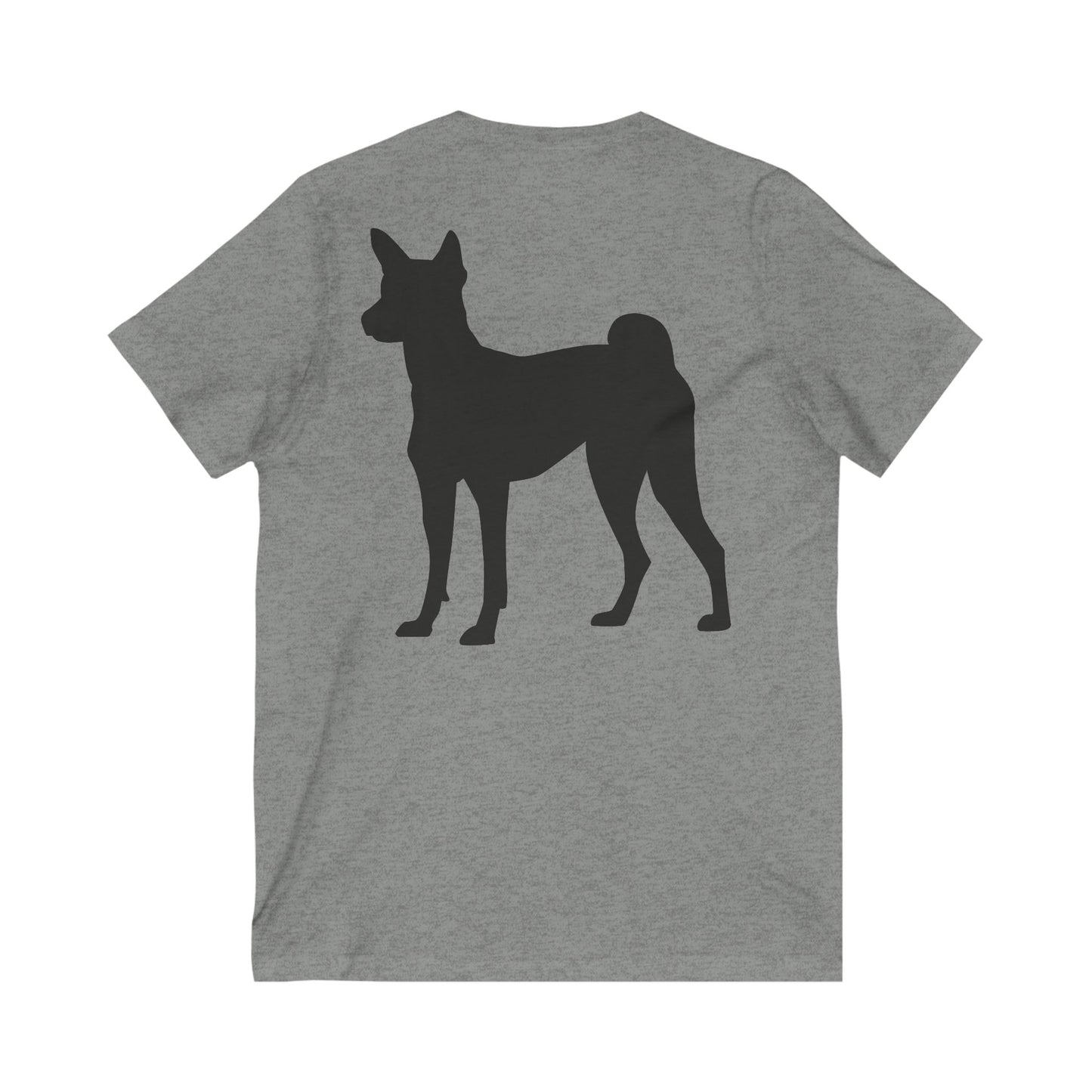 Basenji Silhouette Unisex Short Sleeve V-Neck Tee
