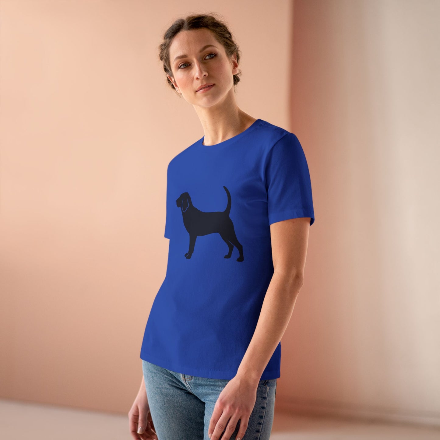 Bloodhound  Silhouette Women's Short Sleeve Crewneck Tee