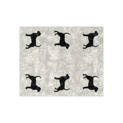 Bloodhound Silhouette Crushed Velvet Blanket