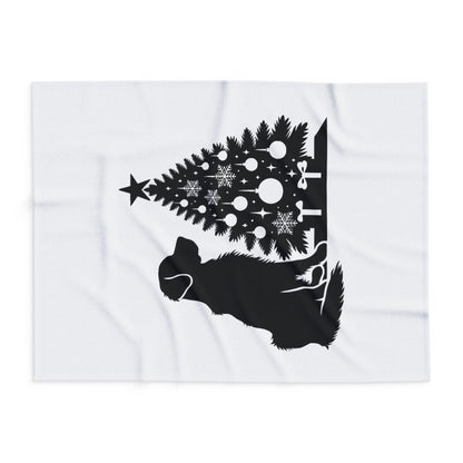 Golden Christmas Tree Arctic Fleece Blanket