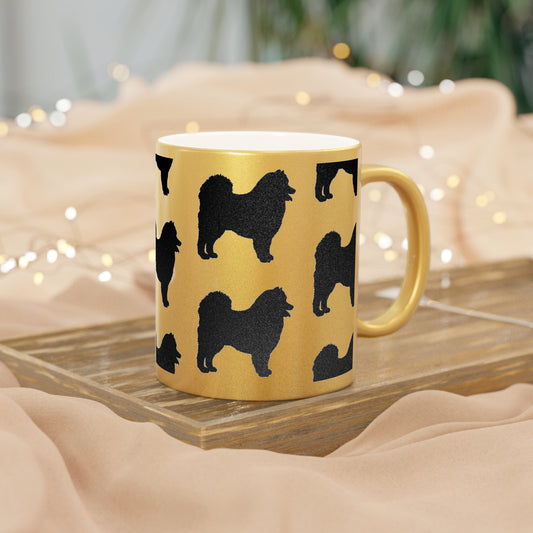 Samoyed Silhouette Metallic Coffee Mug