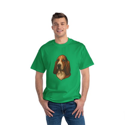 Basset Hound Head Men's Short-Sleeve Crewneck Tee
