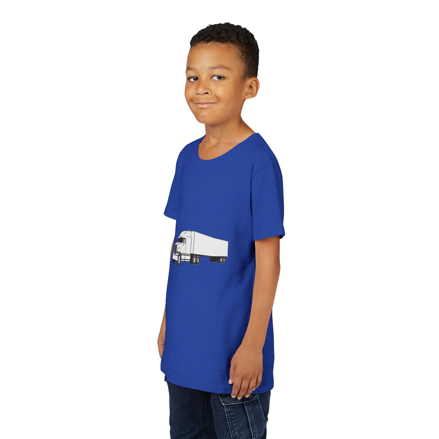 Semi Truck Youth Unisex Short Sleeve Crewneck Tee