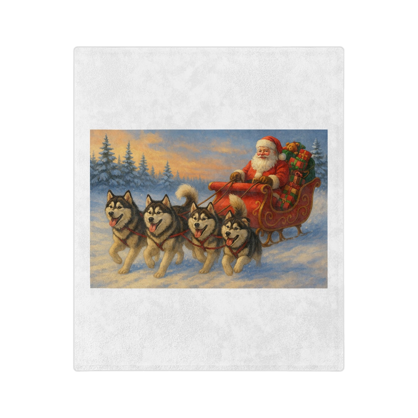 Dashing Through The Snow Velveteen Microfiber Blanket