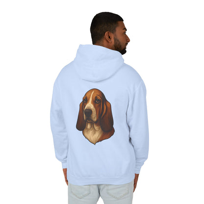 Basset Hound Head Unisex Lightweight Hoodie