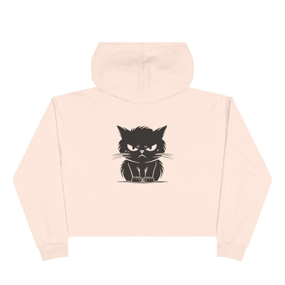 Angry Cat Women's Crop Hoodie