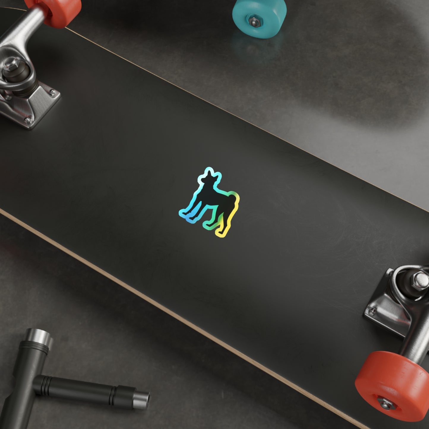 Basenji Silhouette Holographic Sticker
