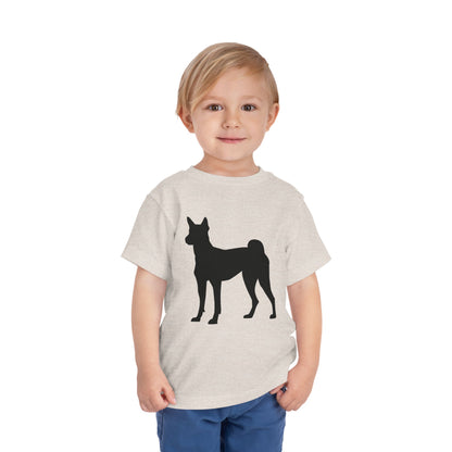 Basenji Silhouette Toddler Unisex Short Sleeve Crewneck Tee