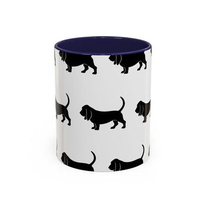 Basset Hound Silhouette 2-Tone Coffee Mug
