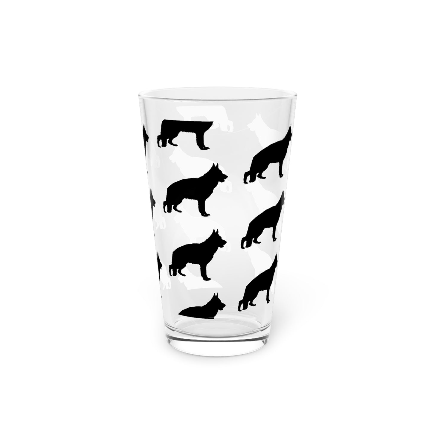 German Shepherd Silhouette Drinking Glass