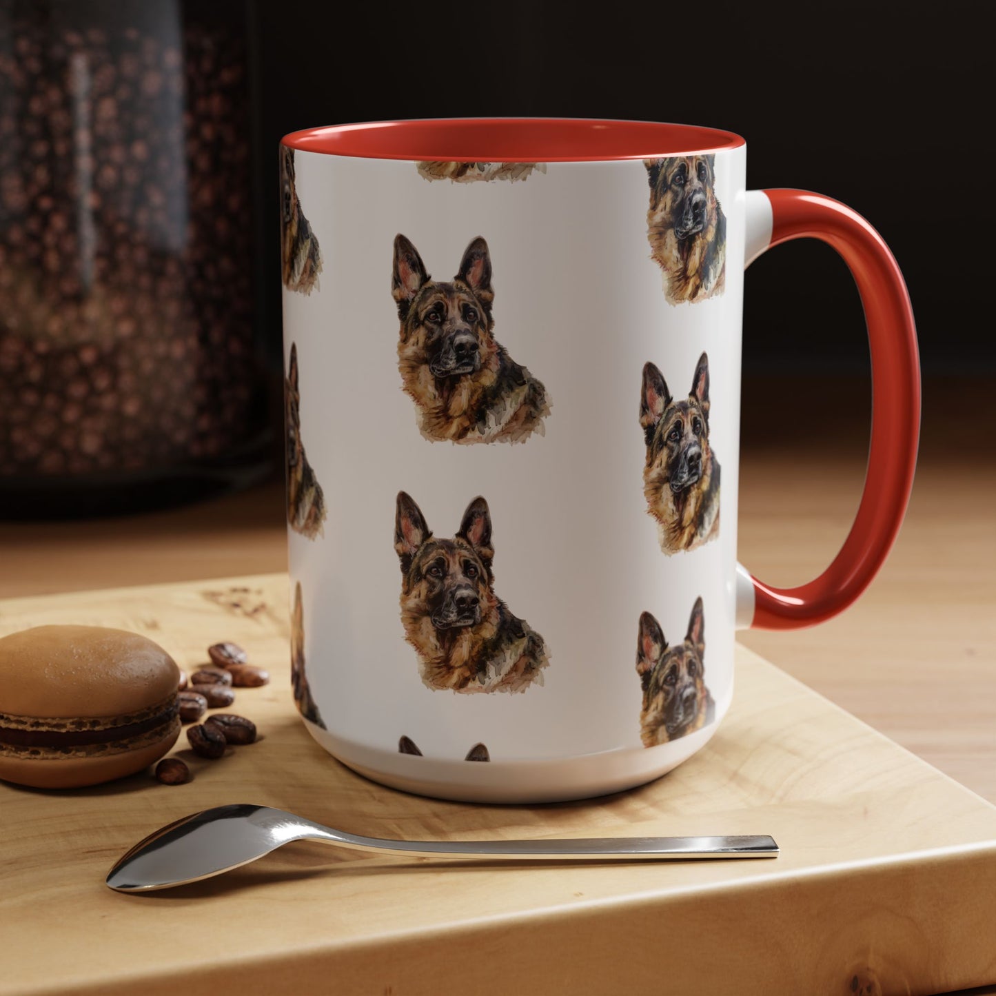 German Shepherd Head 2-Tone Coffee Mug
