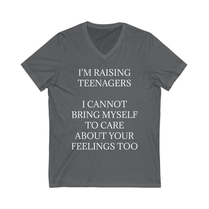 Raising Teenagers Unisex Short Sleeve V-Neck Tee