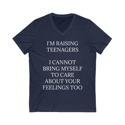 Raising Teenagers Unisex Short Sleeve V-Neck Tee