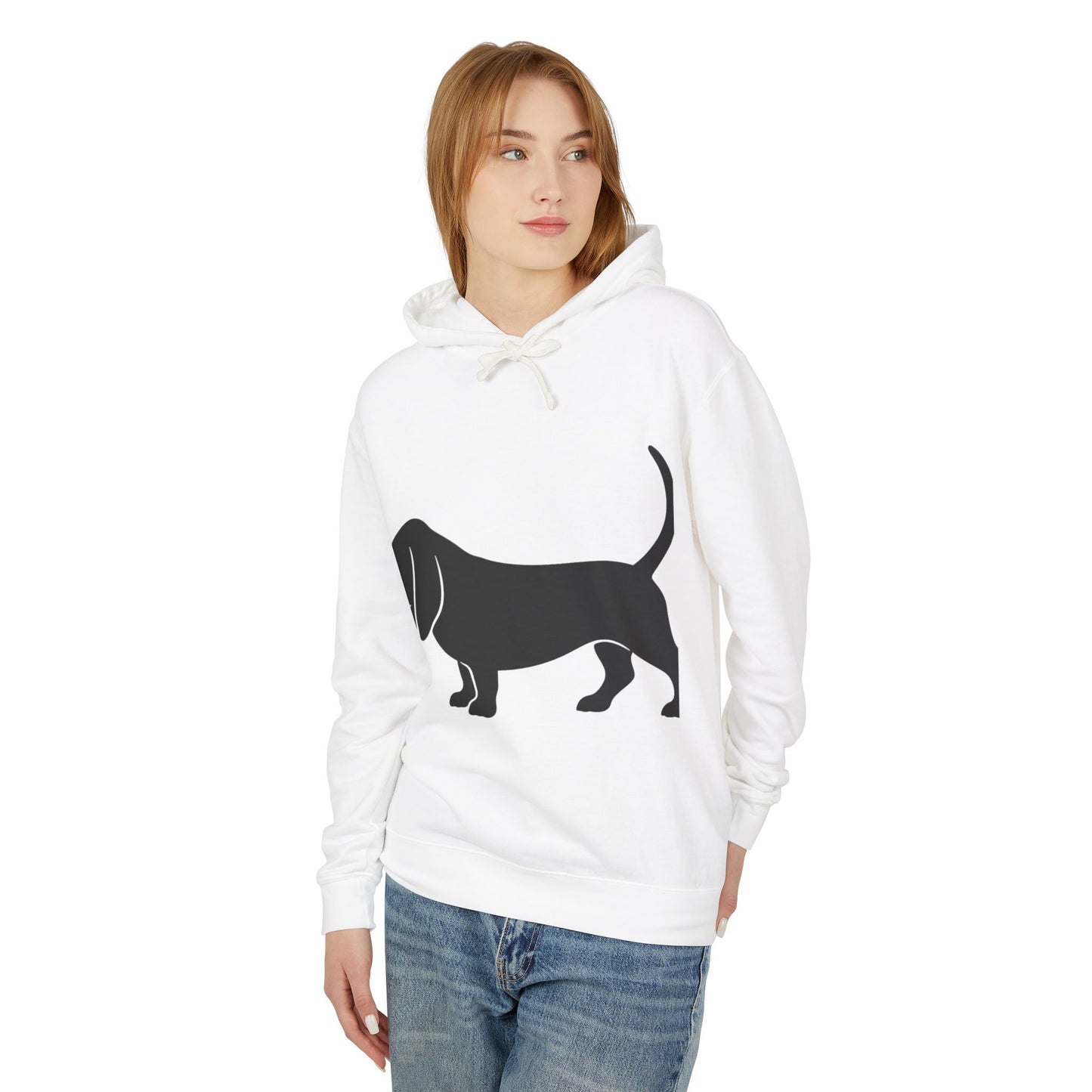 Basset Hound Silhouette Unisex Lightweight Hoodie