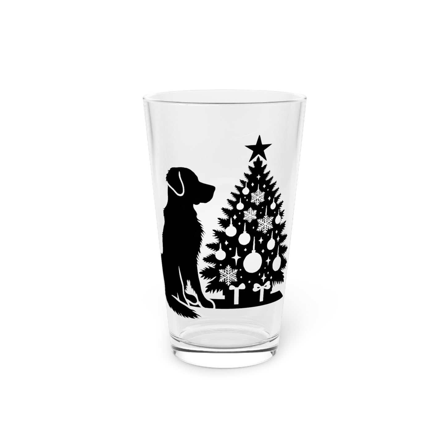 Golden Christmas Tree Drinking Glass