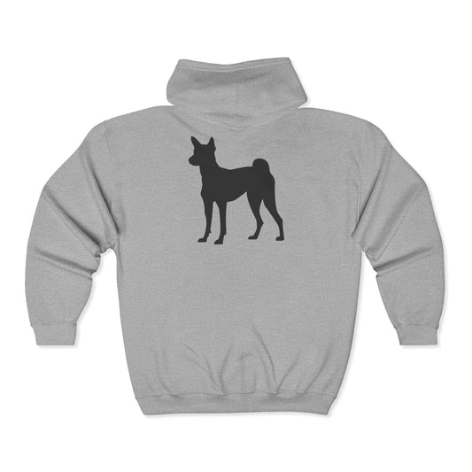 Basenji Silhouette Unisex Full Zip Hoodie