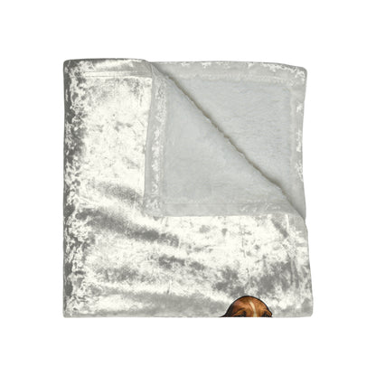 Basset Hound Head Crushed Velvet Blanket