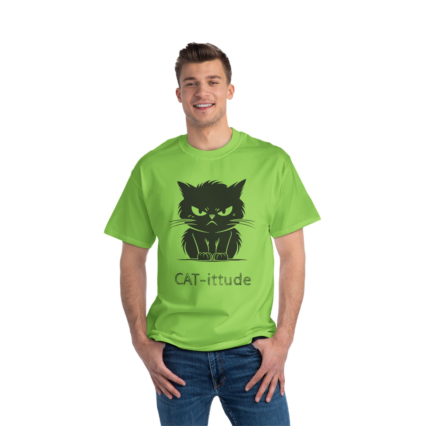 Cat-ittude Men's Short-Sleeve Crewneck Tee