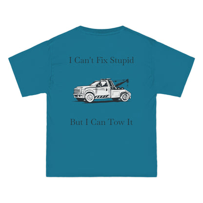 I Can't Fix Stupid Wheel Lift Tow Truck Men's Short-Sleeve Crewneck Tee