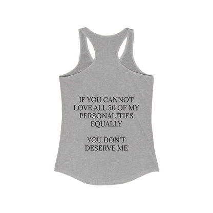50 Personalities Women's Racerback Tank
