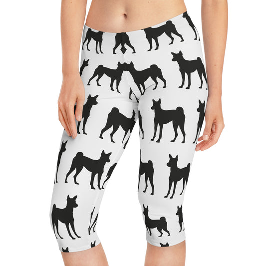 Basenji Silhouette Women's Capri Leggings