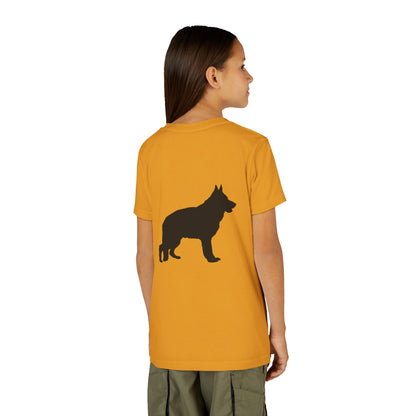 German Shepherd Silhouette Youth Unisex Short Sleeve Crewneck Tee