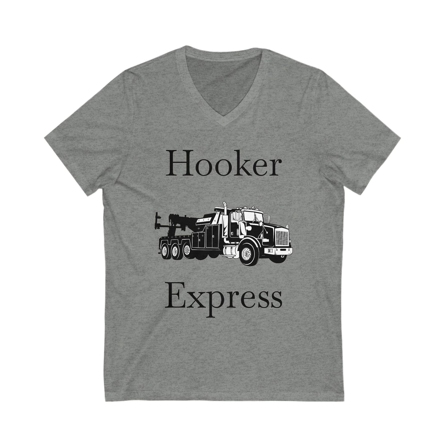 H**ker Express Heavy Tow Truck Unisex Short Sleeve V-Neck Tee