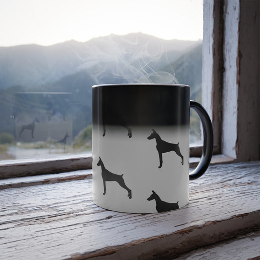 Doberman Silhouette Color Changing Mug