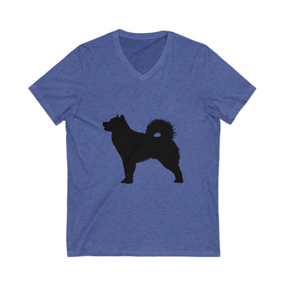 Malamute Silhouette Unisex Short Sleeve V-Neck Tee