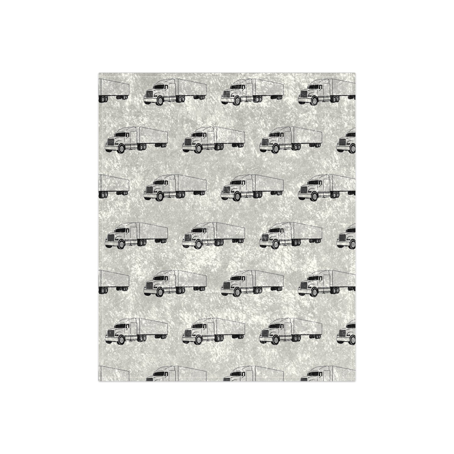 Semi Truck Crushed Velvet Blanket