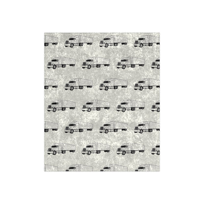 Semi Truck Crushed Velvet Blanket