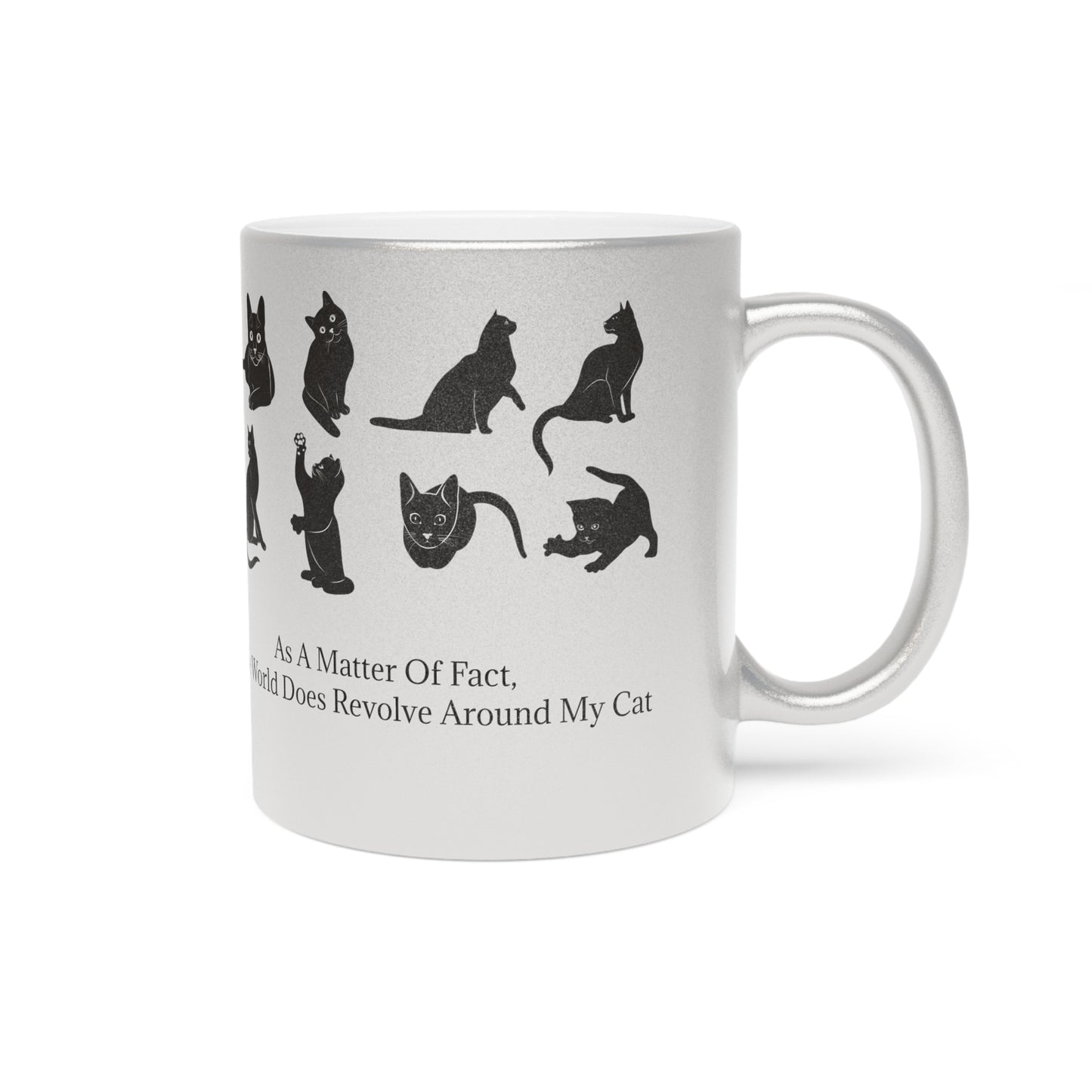 Matter Of Fact Cat Metallic Coffee Mug