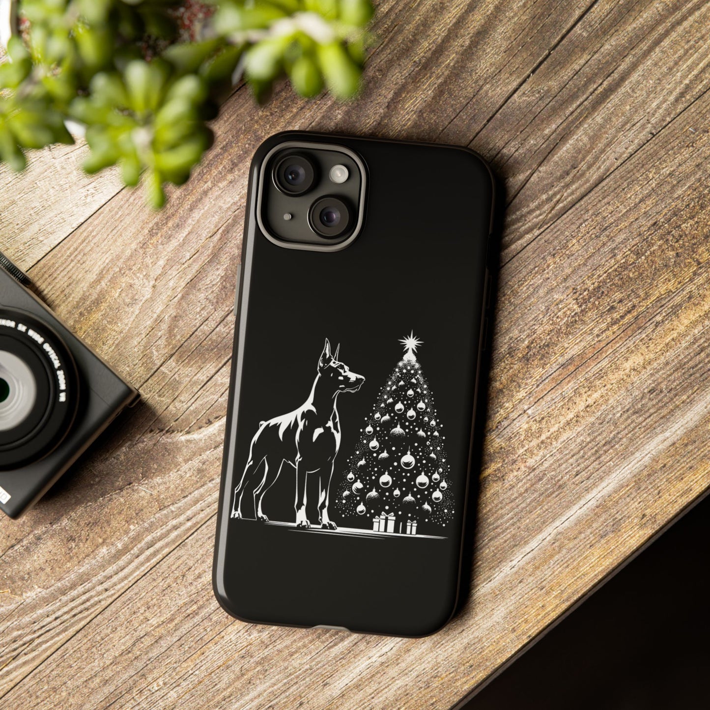Doberman Christmas Tree iPhone Case