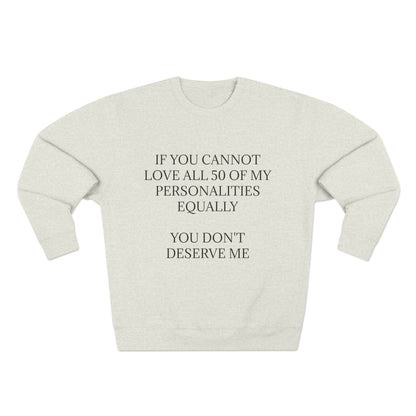50 Personalities Unisex Crewneck Sweatshirt