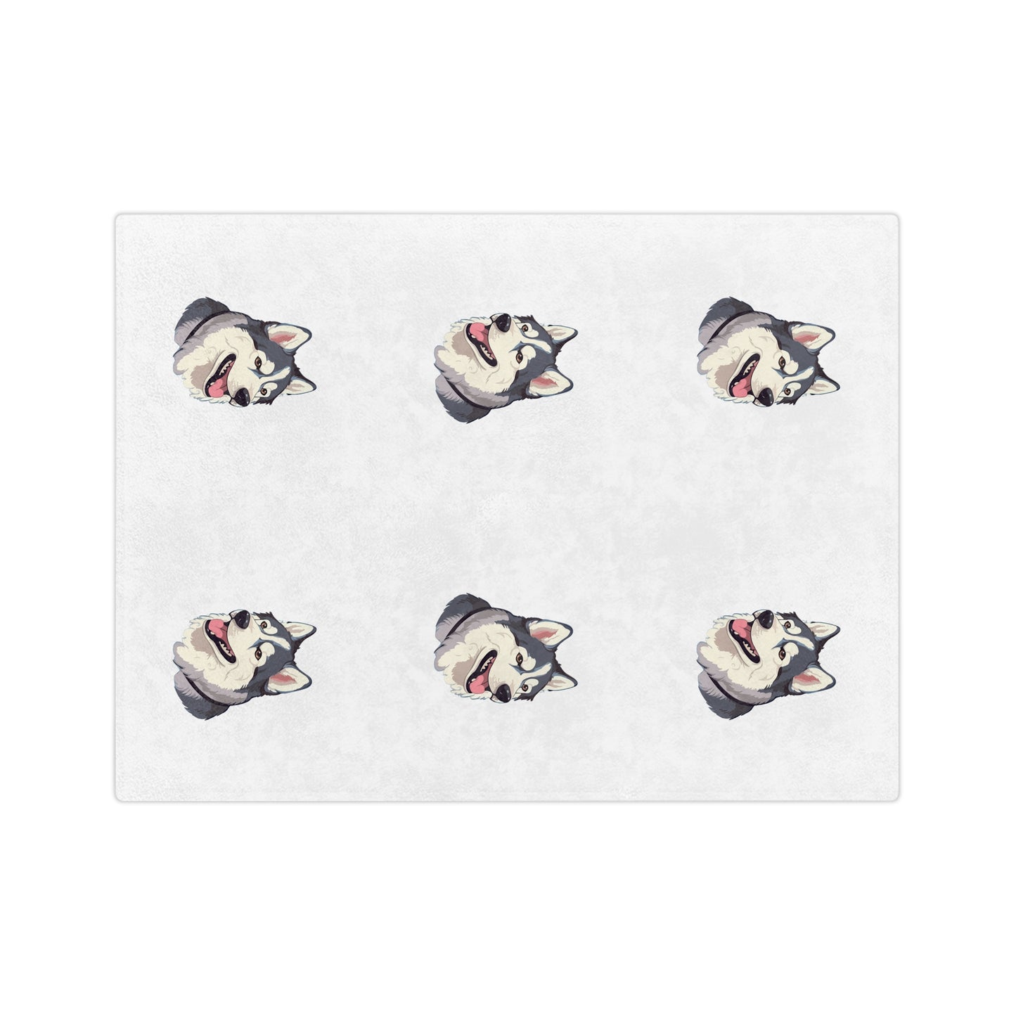 Malamute Head Velveteen Microfiber Blanket