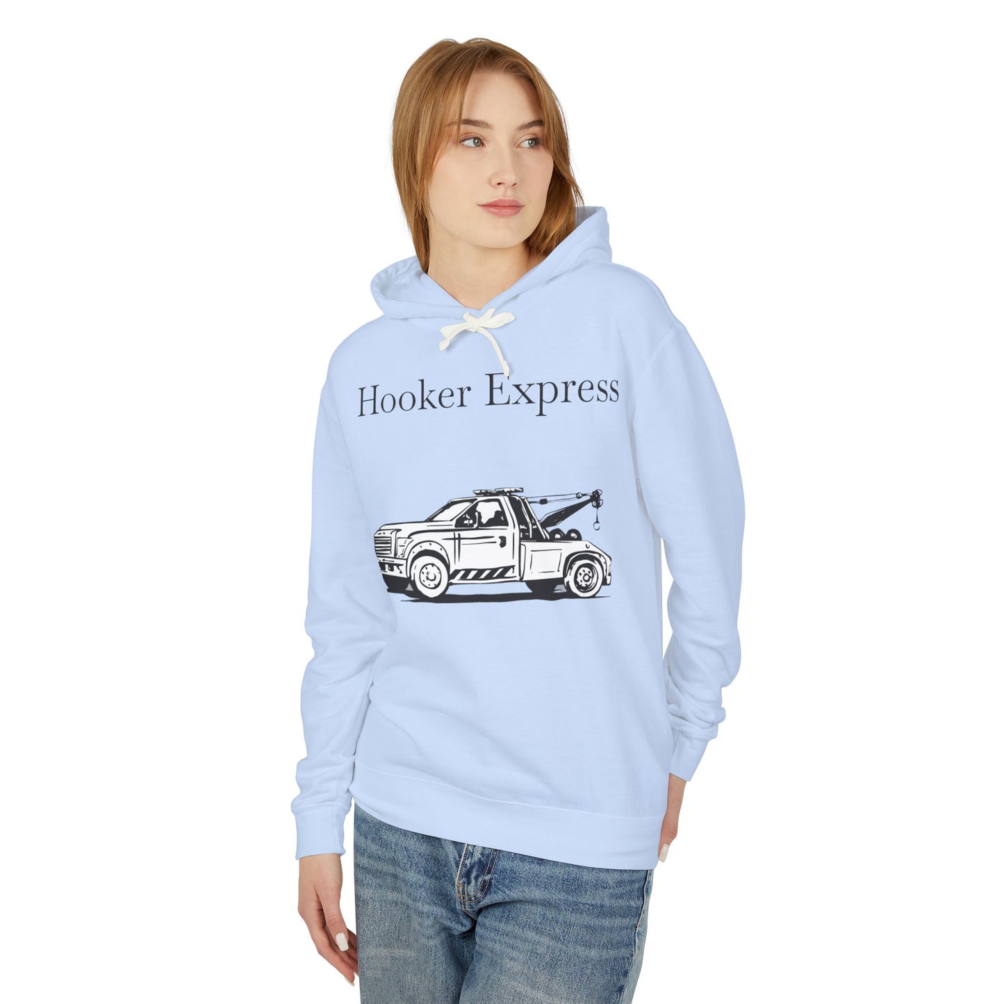 H**ker Express Wheel Lift Tow Truck Unisex Lightweight Hoodie