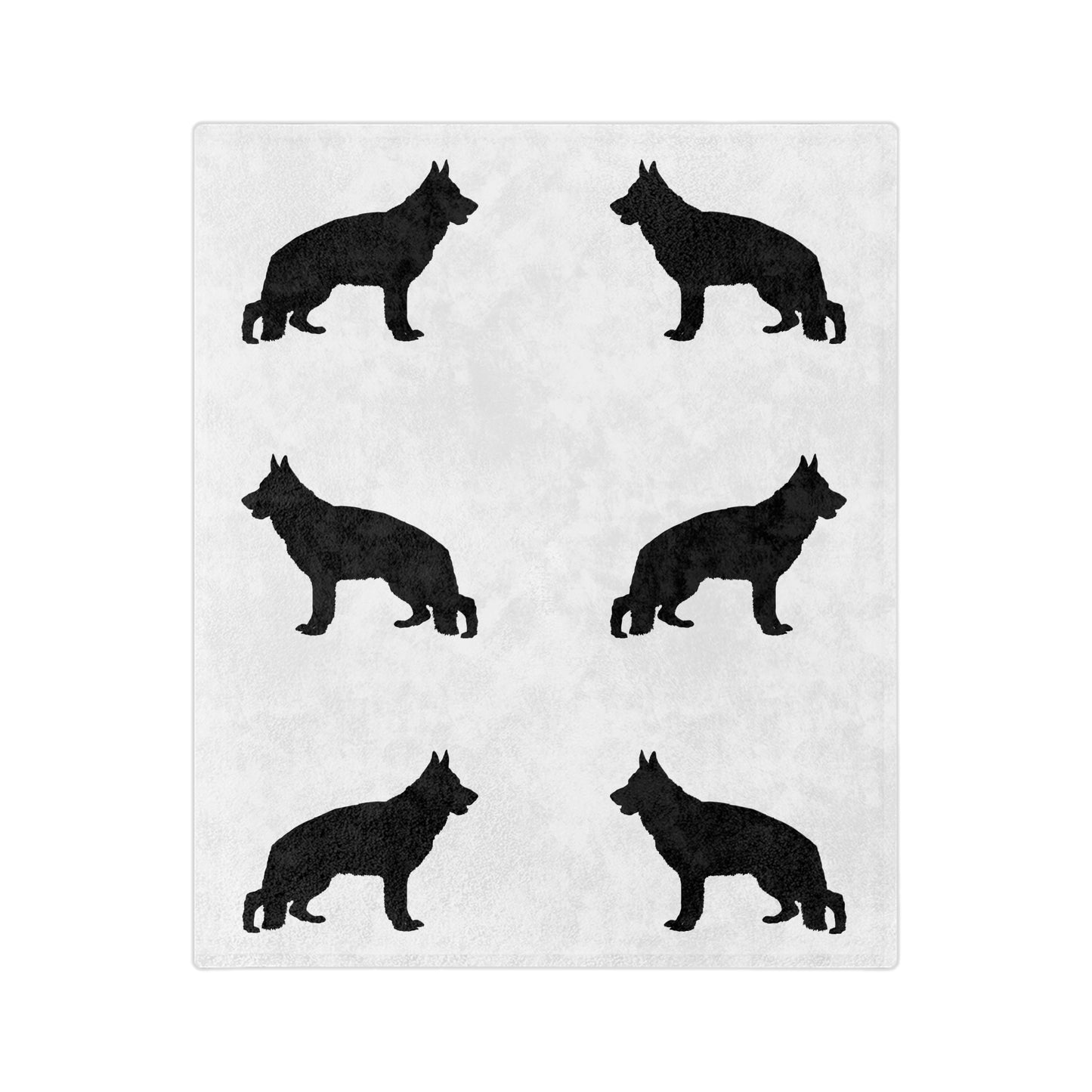 German Shepherd Silhouette Velveteen Microfiber Blanket