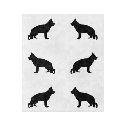 German Shepherd Silhouette Velveteen Microfiber Blanket