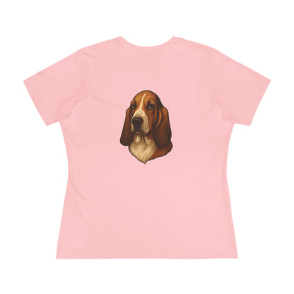 Basset Hound Head Women's Short Sleeve Crewneck Tee