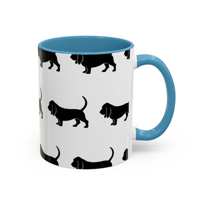 Basset Hound Silhouette 2-Tone Coffee Mug