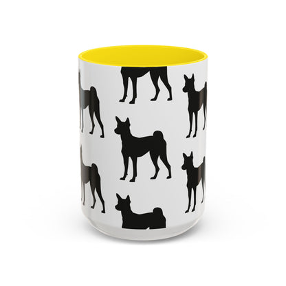 Basenji Silhouette 2-Tone Coffee Mug