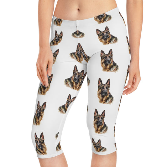 German Shepherd Head Women's Capri Leggings