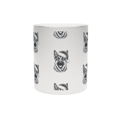 Santa Paws German Shepherd Metallic Coffee Mug