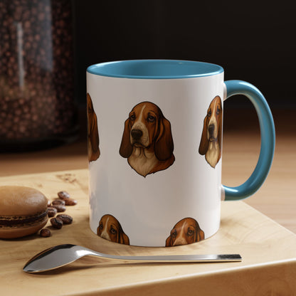 Basset Hound Head 2-Tone Coffee Mug